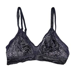 NWOT VICTORIA’S SECRET BLACK MESH + LACE BRALETTE size large